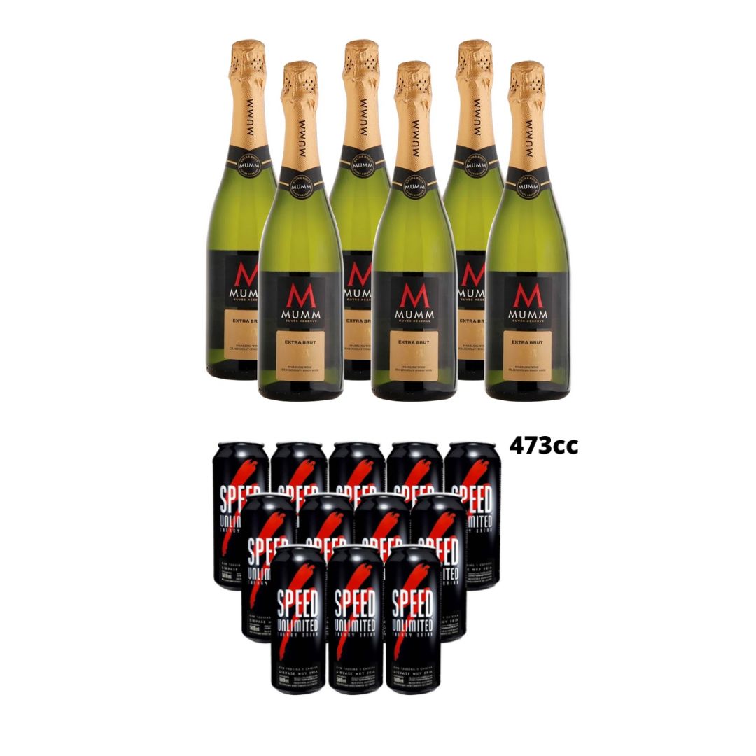 COMBO caja mumm x6 + pack speed 473cc x 12 